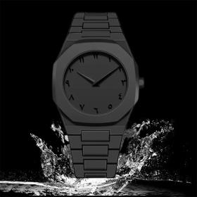 Montre Arabe All in Black pour Homme - ساعة رجالية